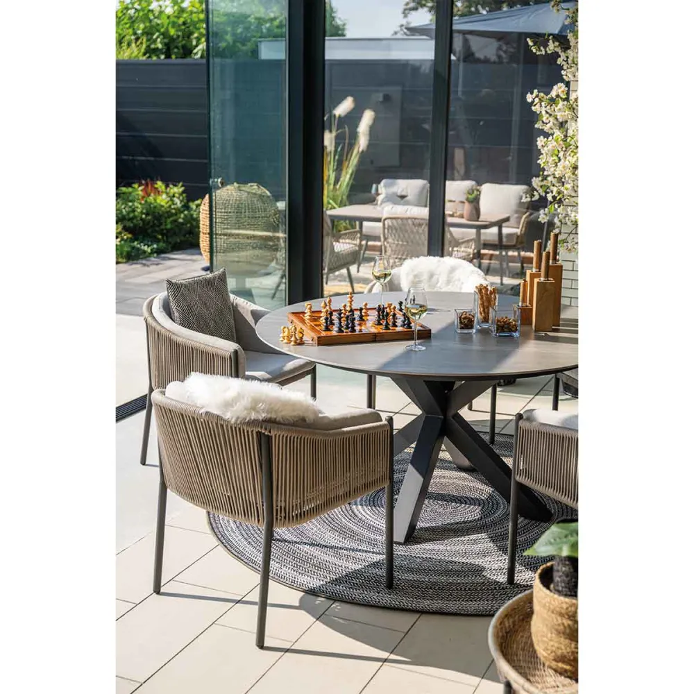 Garden Impressions tuintafel Duuk Napoli sand - Ø150 cm