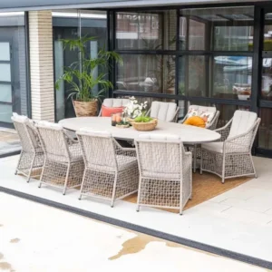 Garden Impressions tuintafel Tulli light teak vironwood - ovaal 280x140 cm