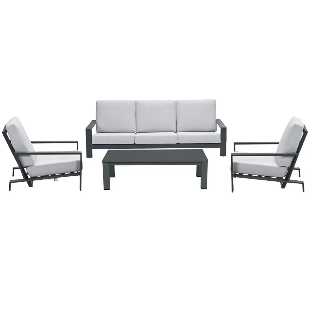 Garden Impressionsloungeset Coba 4-delig - verstelbare stoelen - valley sand