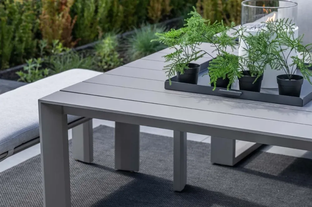 Lounge hoekbank Levanto - 7-persoons - taupe - hoge tafel - 3 delen Garden Impressions