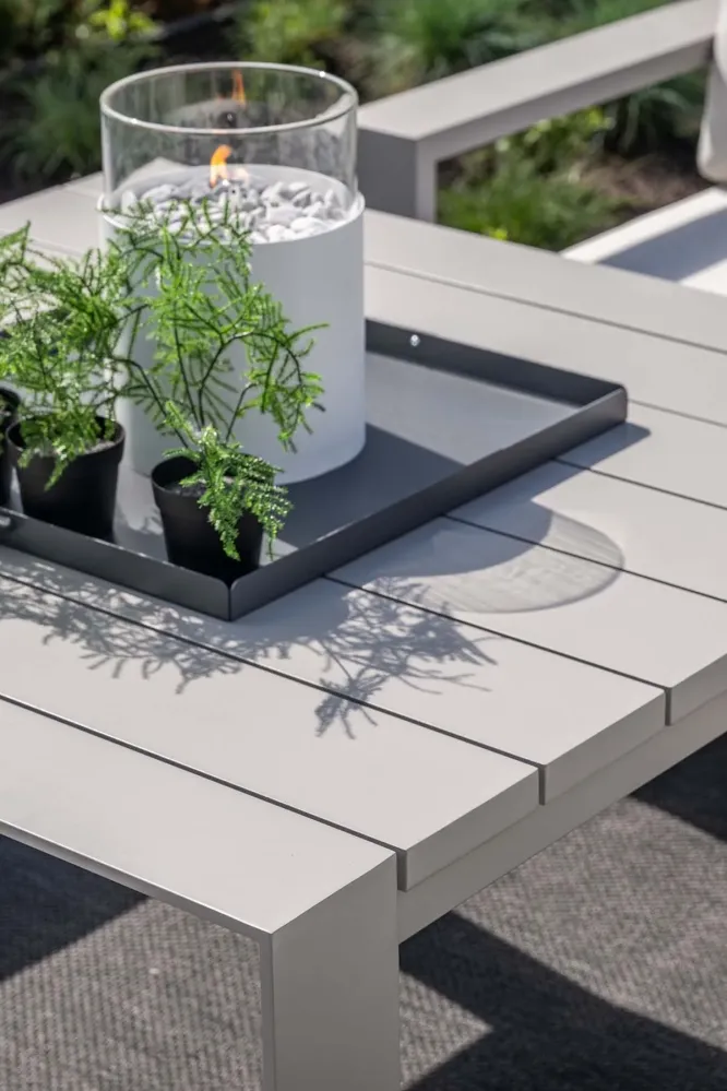 Lounge hoekbank Levanto - 7-persoons - taupe - hoge tafel - 3 delen Garden Impressions