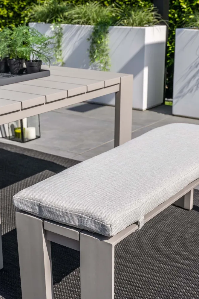 Lounge hoekbank Levanto - 7-persoons - taupe - hoge tafel - 3 delen Garden Impressions