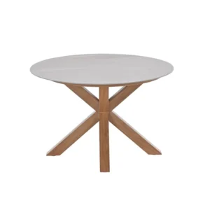 Lowland tafel - Ø120 cm - light teaklook - Centostone Napoli sand Garden Impressions
