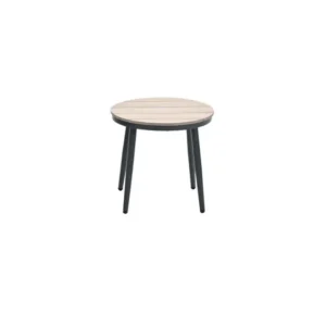 Margriet bijzettafel - Ø50 cm - carbon black - light teak vironwood Garden Impressions