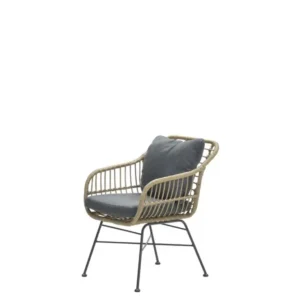 Margriet dining fauteuil - carbon black - natural rotan - mystic grey Garden Impressions