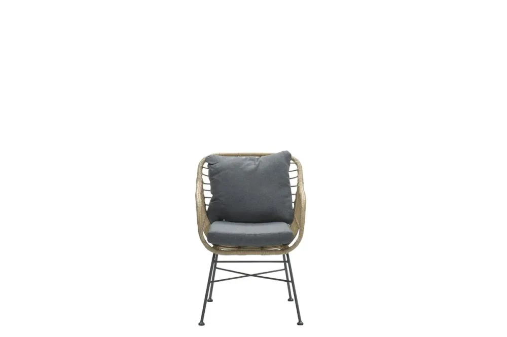 Margriet dining fauteuil - carbon black - natural rotan - mystic grey Garden Impressions