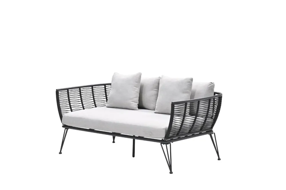 Melissa divanbed - carbon black - rope lava black - valley sand Garden Impressions