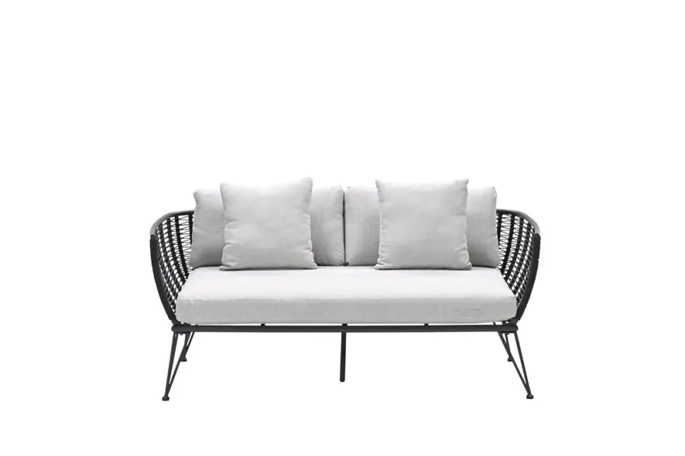 Melissa divanbed - carbon black - rope lava black - valley sand Garden Impressions
