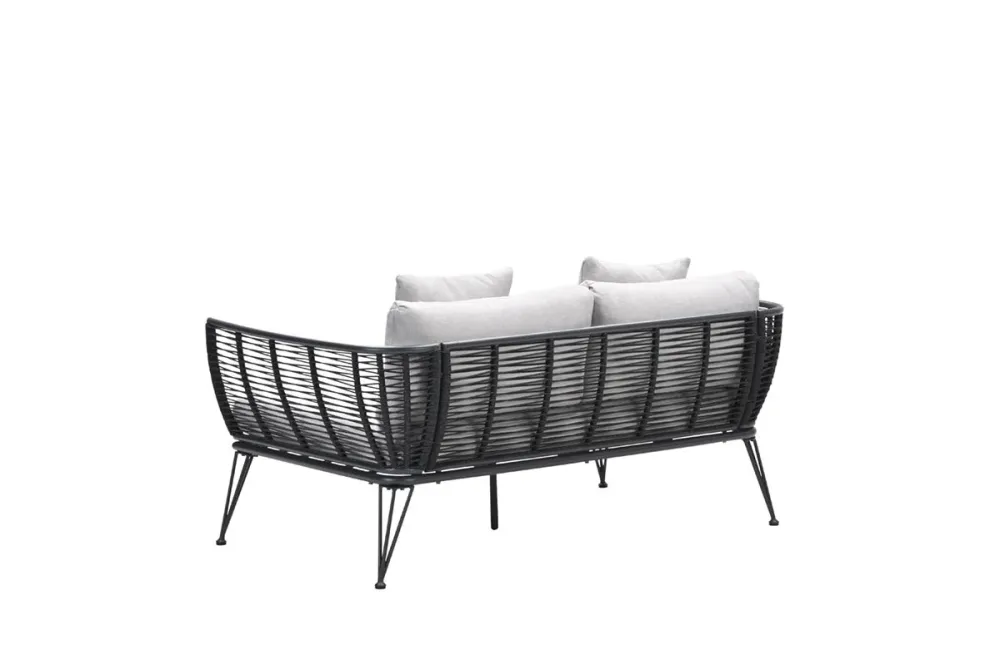 Melissa divanbed - carbon black - rope lava black - valley sand Garden Impressions