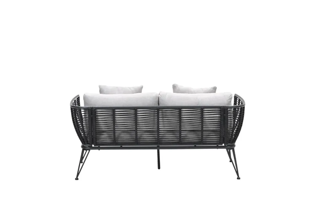 Melissa divanbed - carbon black - rope lava black - valley sand Garden Impressions