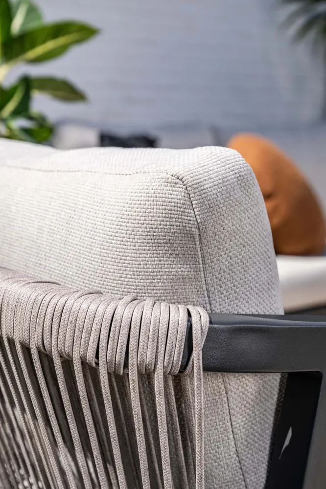 Monti loungeset - 4-dlg. - carbon black - rope taupe - valley sand Garden Impressions