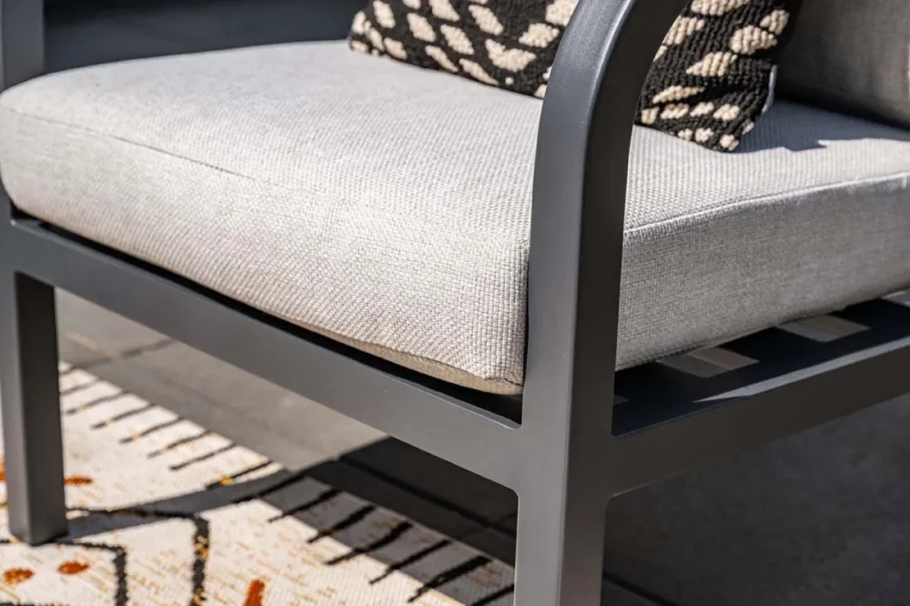 Monti loungeset - 4-dlg. - carbon black - rope taupe - valley sand Garden Impressions