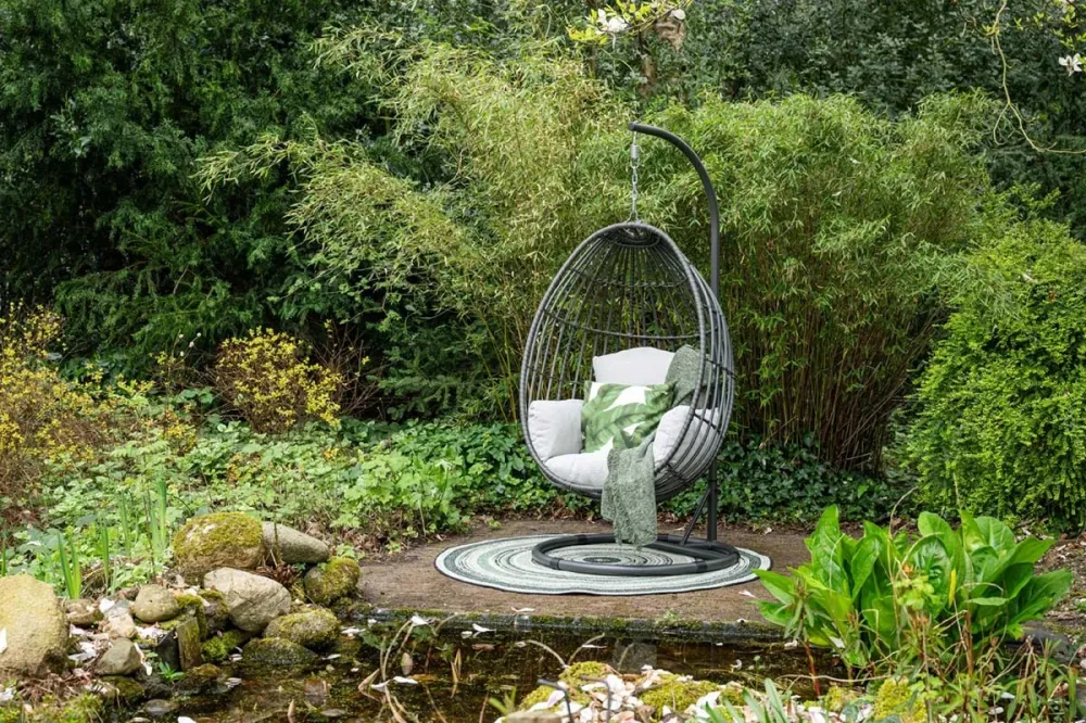 Panama hangstoel - voor binnen en buiten - inclusief decoratief karpet Garden Impressions