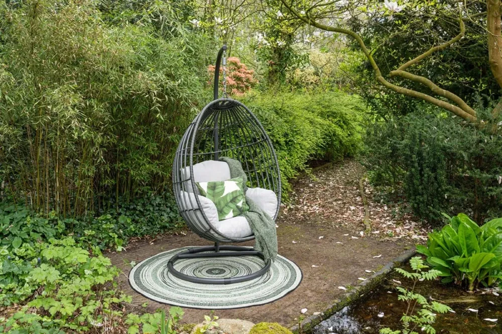 Panama hangstoel - voor binnen en buiten - inclusief decoratief karpet Garden Impressions