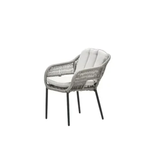 Pescara dining fauteuil - carbon black - rope taupe - desert sand Garden Impressions