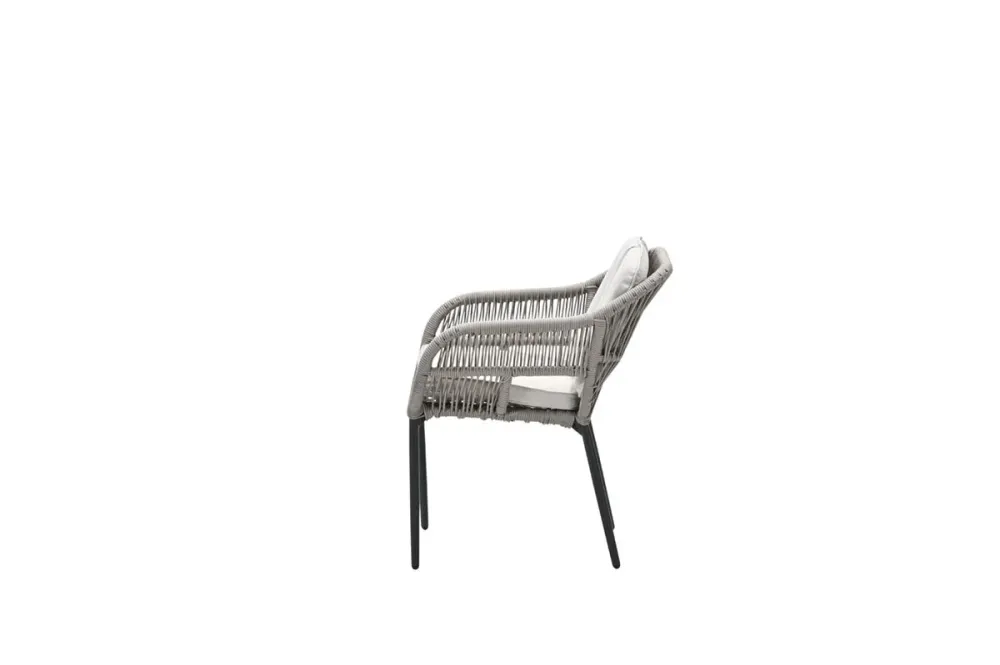 Pescara dining fauteuil - carbon black - rope taupe - desert sand Garden Impressions