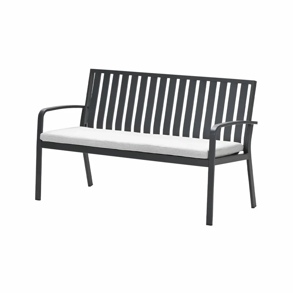 Pisa parkbank - aluminium - carbon black - valley sand Garden Impressions