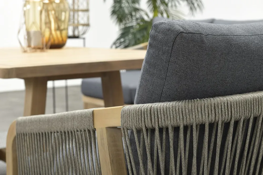 Santos lounge-diningset-5-dlg-links-acacia white wash-dgrijs-mgrey Garden Impressions