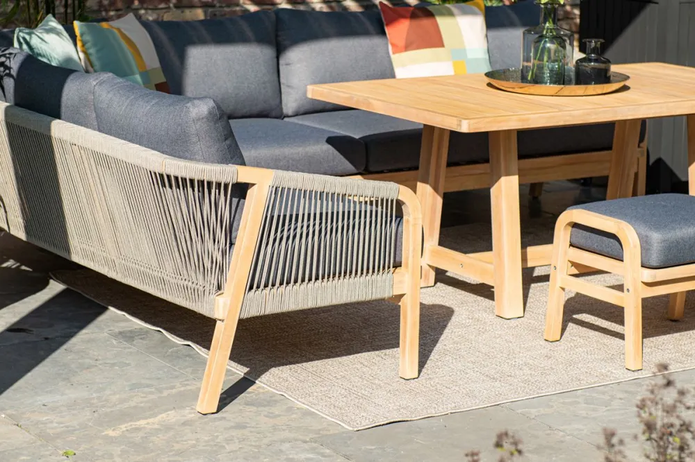 Santos lounge-diningset-5-dlg-links-acacia white wash-dgrijs-mgrey Garden Impressions