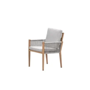 Sardinia dining fauteuil - light teaklook - TPU rope sand - dark sand Garden Impressions
