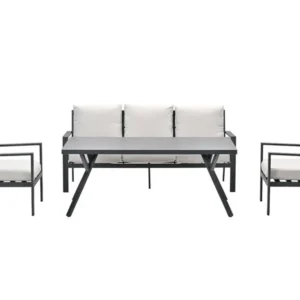 Sergio lounge-dining sofa set - 4-delig - carbon black - desert sand Garden Impressions