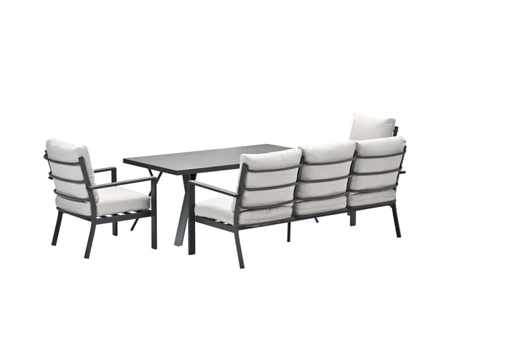 Sergio lounge-dining sofa set - 4-delig - carbon black - desert sand Garden Impressions