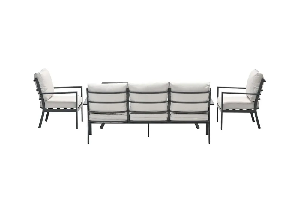 Sergio lounge-dining sofa set - 4-delig - carbon black - desert sand Garden Impressions