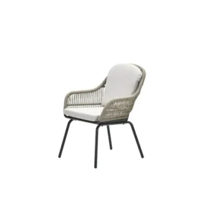 Triton dining fauteuil - carbon black - rope donker zand - desert sand Garden Impressions