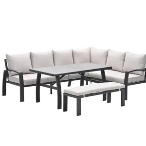 Vasano lounge-dining hoekset - rechts - 4-dlg. - c.black - sand Garden Impressions