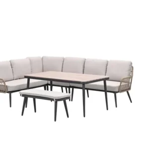 Wicker lounge-diningset Allasio - 9 persoons - Garden Impressions
