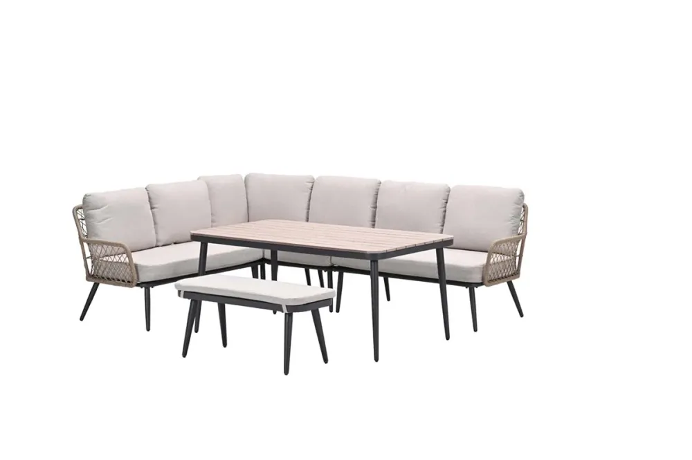 Wicker lounge-diningset Allasio - 9 persoons - Garden Impressions