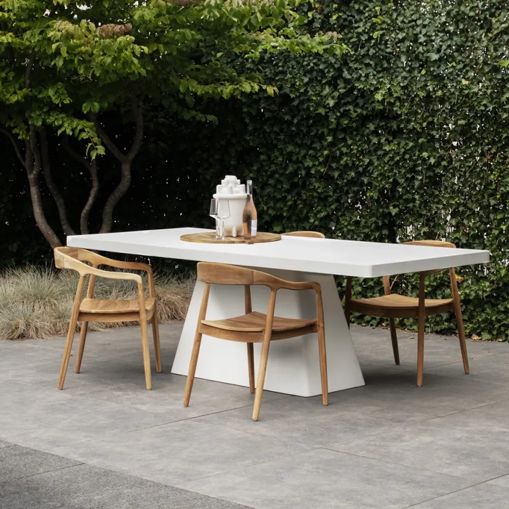 Giga Meubel Tuintafel Avia - Rechthoek 160cm - Wit Eco Composiet