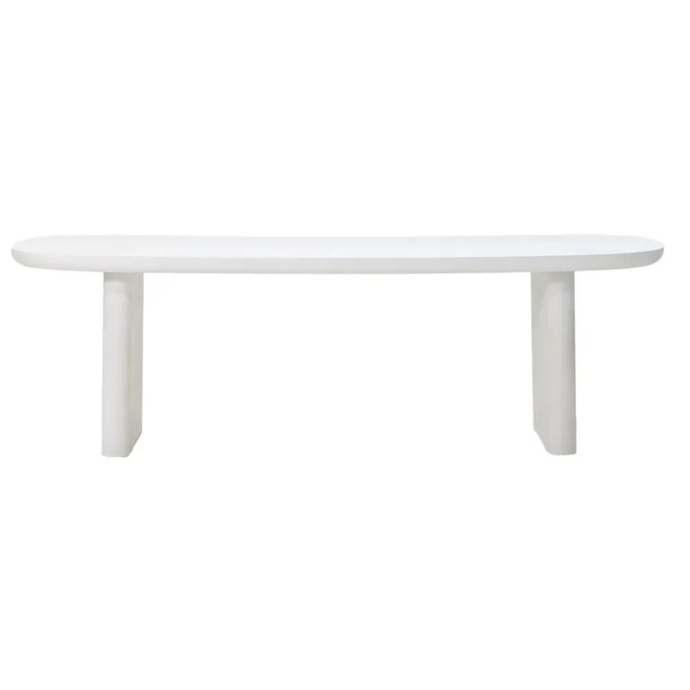 Giga Meubel Tuintafel Maya - Deens Ovaal - Wit Betonlook - 300x100x75cm