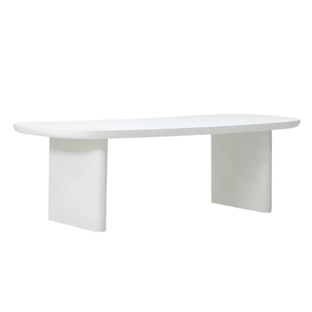Giga Meubel Tuintafel Maya - Deens Ovaal - Wit Betonlook - 300x100x75cm