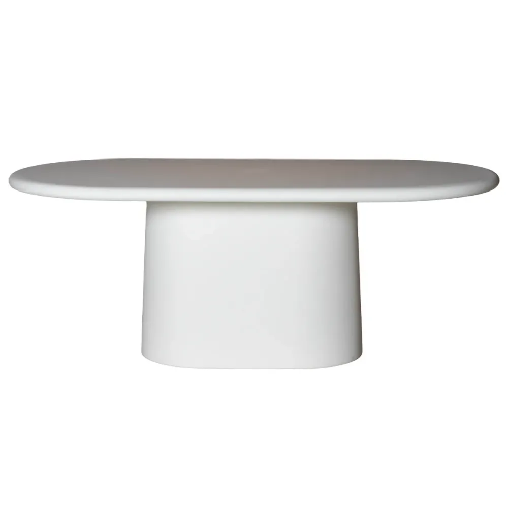 Giga Meubel Tuintafel Romy - Ovaal Off-White Eco Composiet - 160x100x75cm