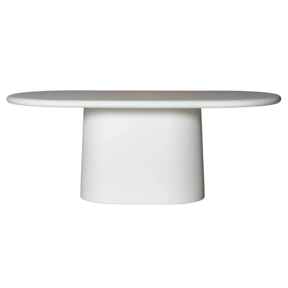 Giga Meubel Tuintafel Romy - Ovaal Off-White Eco Composiet - 160x100x75cm