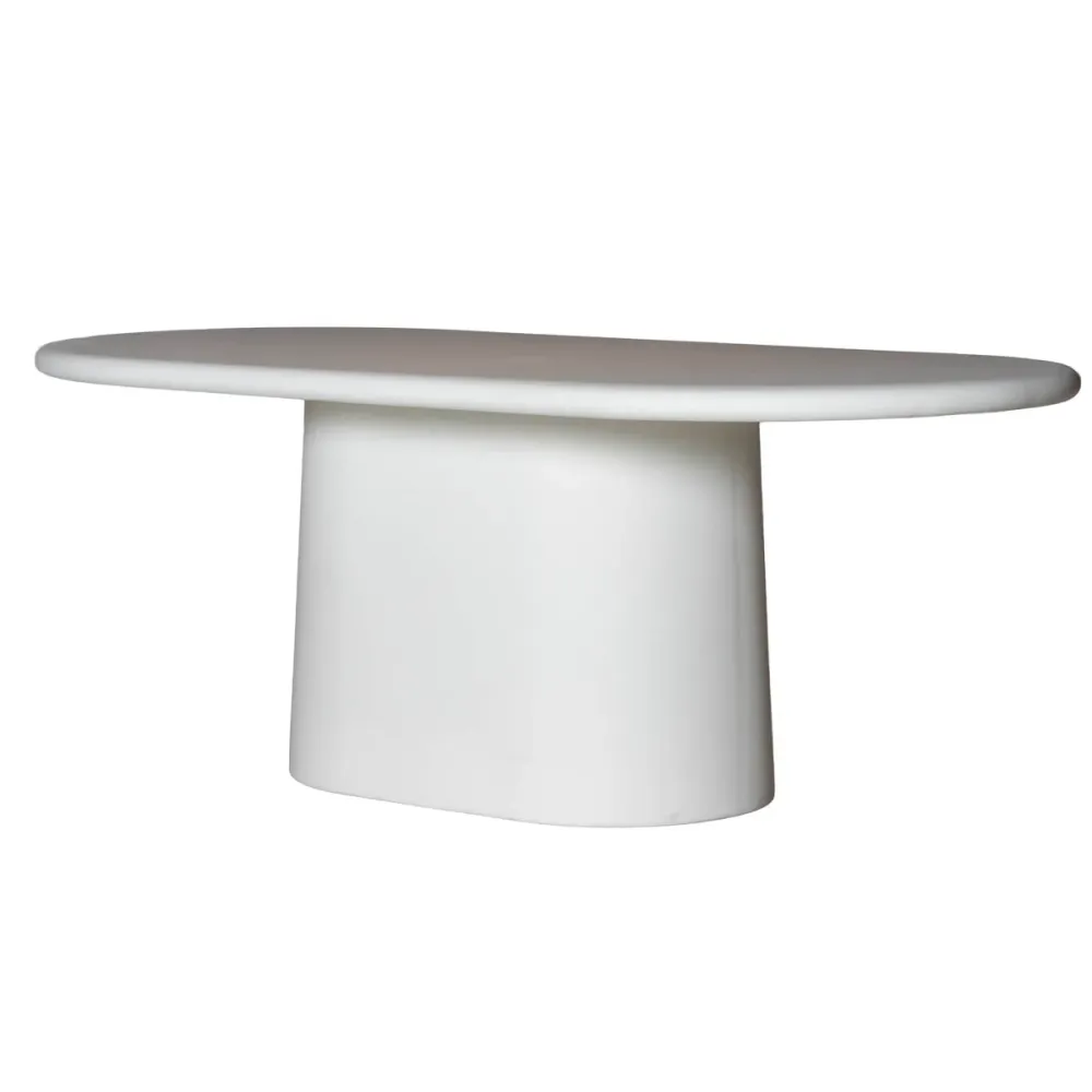 Giga Meubel Tuintafel Romy - Ovaal Off-White Eco Composiet - 160x100x75cm