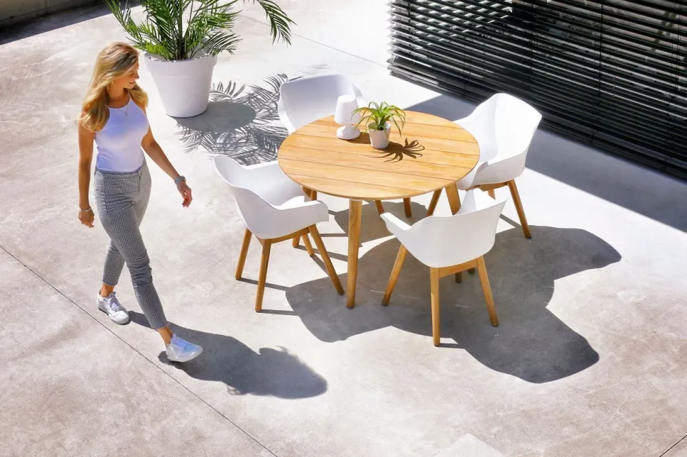 Hartman Dining Tuinset Sophie Teak - Naturel Hout - Ø120x76cm