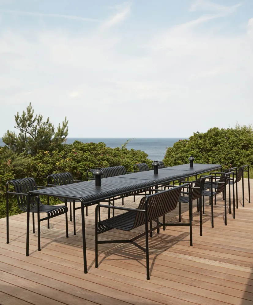 HAY Palissade dining tuinstoel met armleuning anthracite