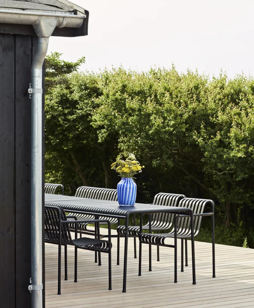 HAY Palissade dining tuinstoel met armleuning anthracite