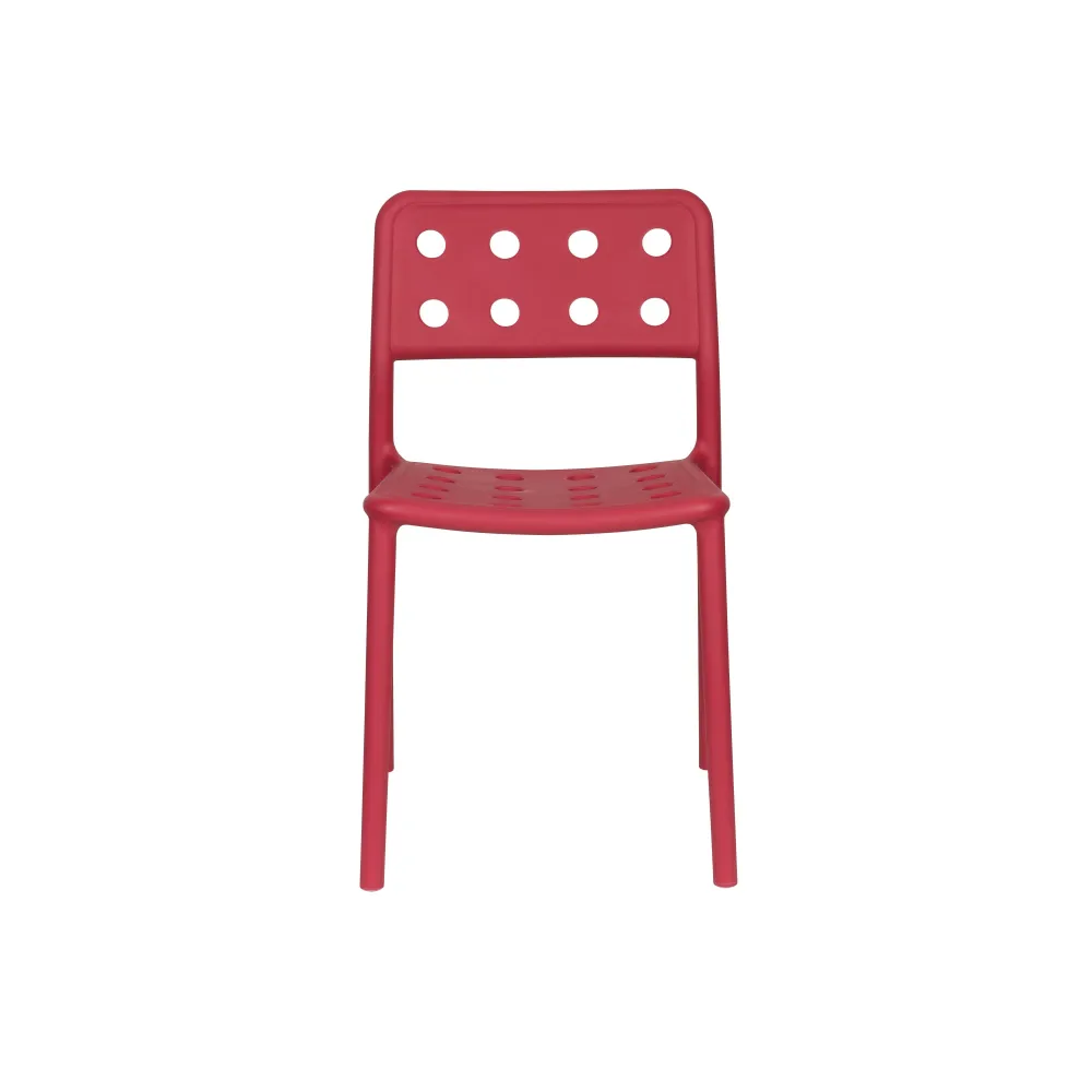 Housecraft Living Serra Tuinstoel/ Eetkamerstoel Kunststof Rood - Set van 4