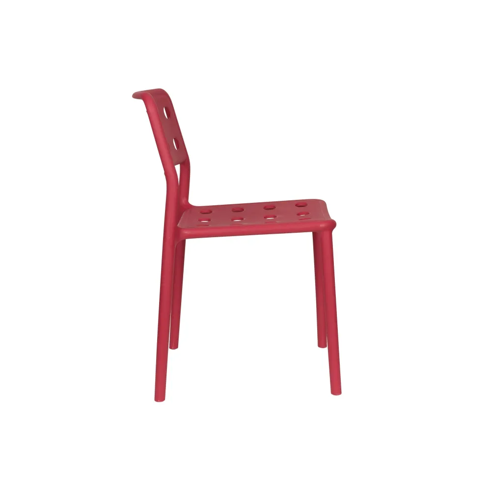 Housecraft Living Serra Tuinstoel/ Eetkamerstoel Kunststof Rood - Set van 4