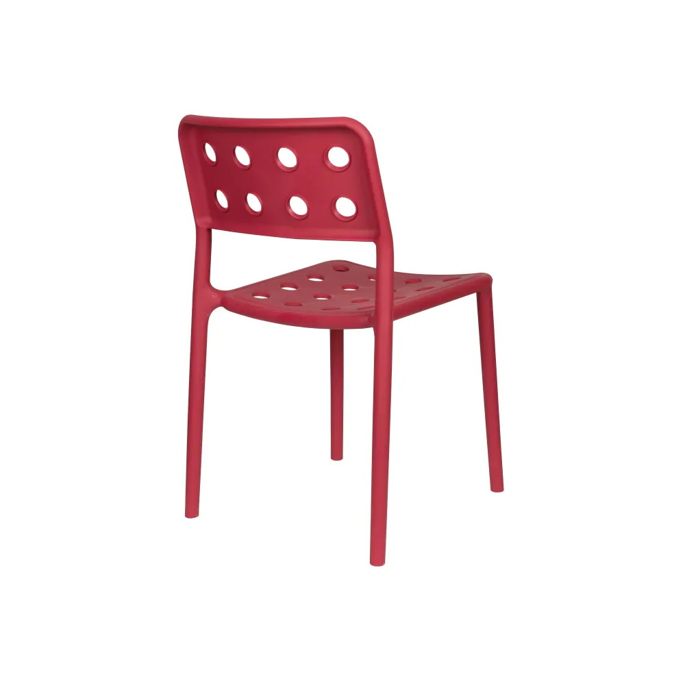 Housecraft Living Serra Tuinstoel/ Eetkamerstoel Kunststof Rood - Set van 4
