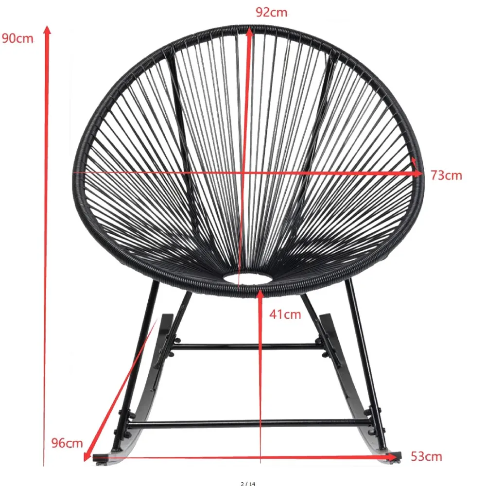 Kare Design Schommelstoel Acapulco zwart