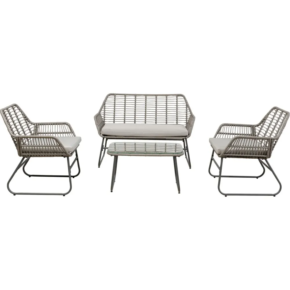 Kare Design Tuinmeubilair Hilo grijs 4-zits