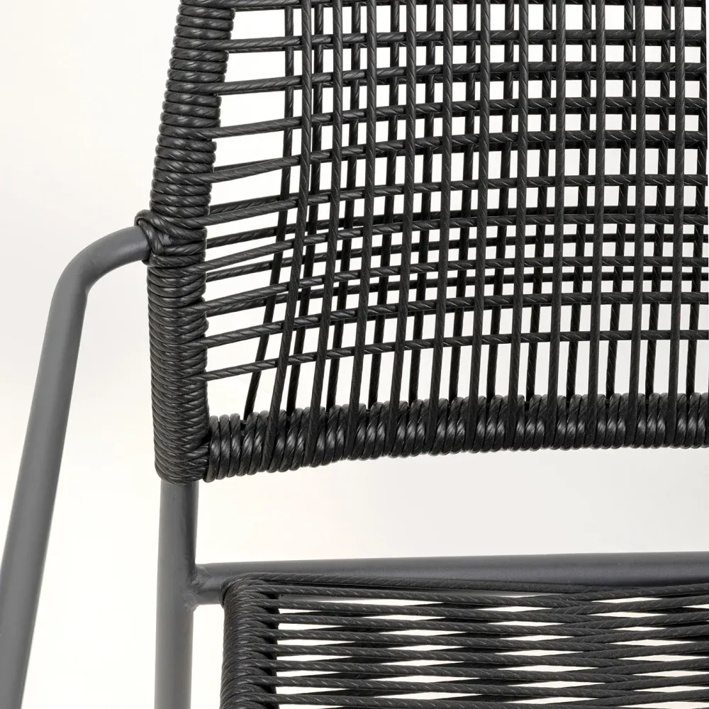 Kare Design Tuinstoel met armleuningen Madagascar antraciet