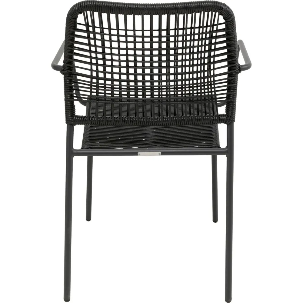 Kare Design Tuinstoel met armleuningen Madagascar antraciet