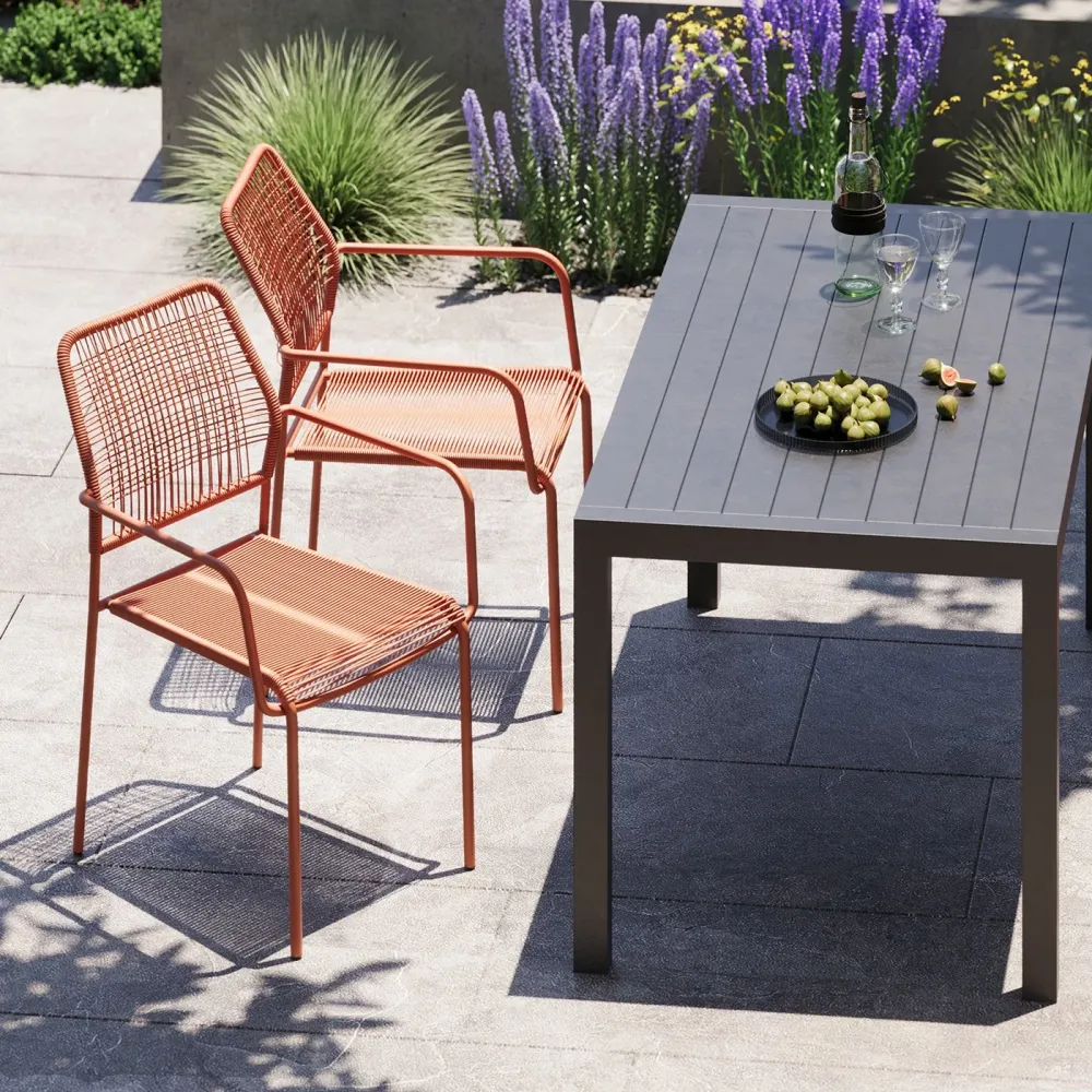 Kare Design Tuinstoel met armleuningen Madagascar rood