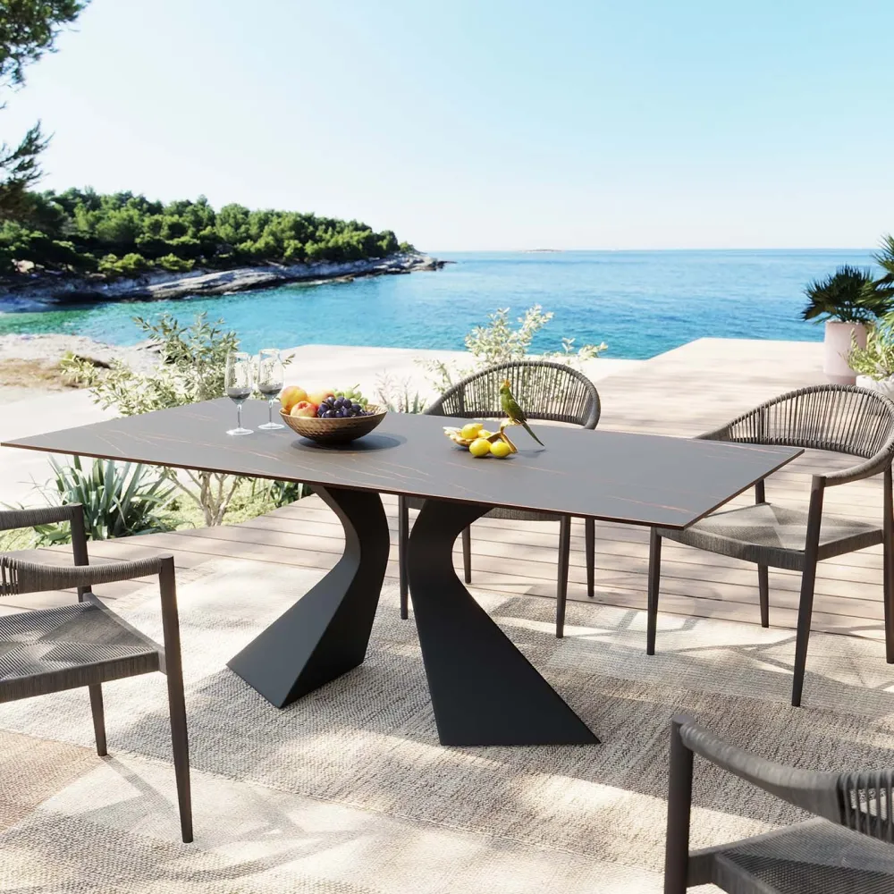 Kare Design Tuintafel Gloria 180x90cm keramiek zwart
