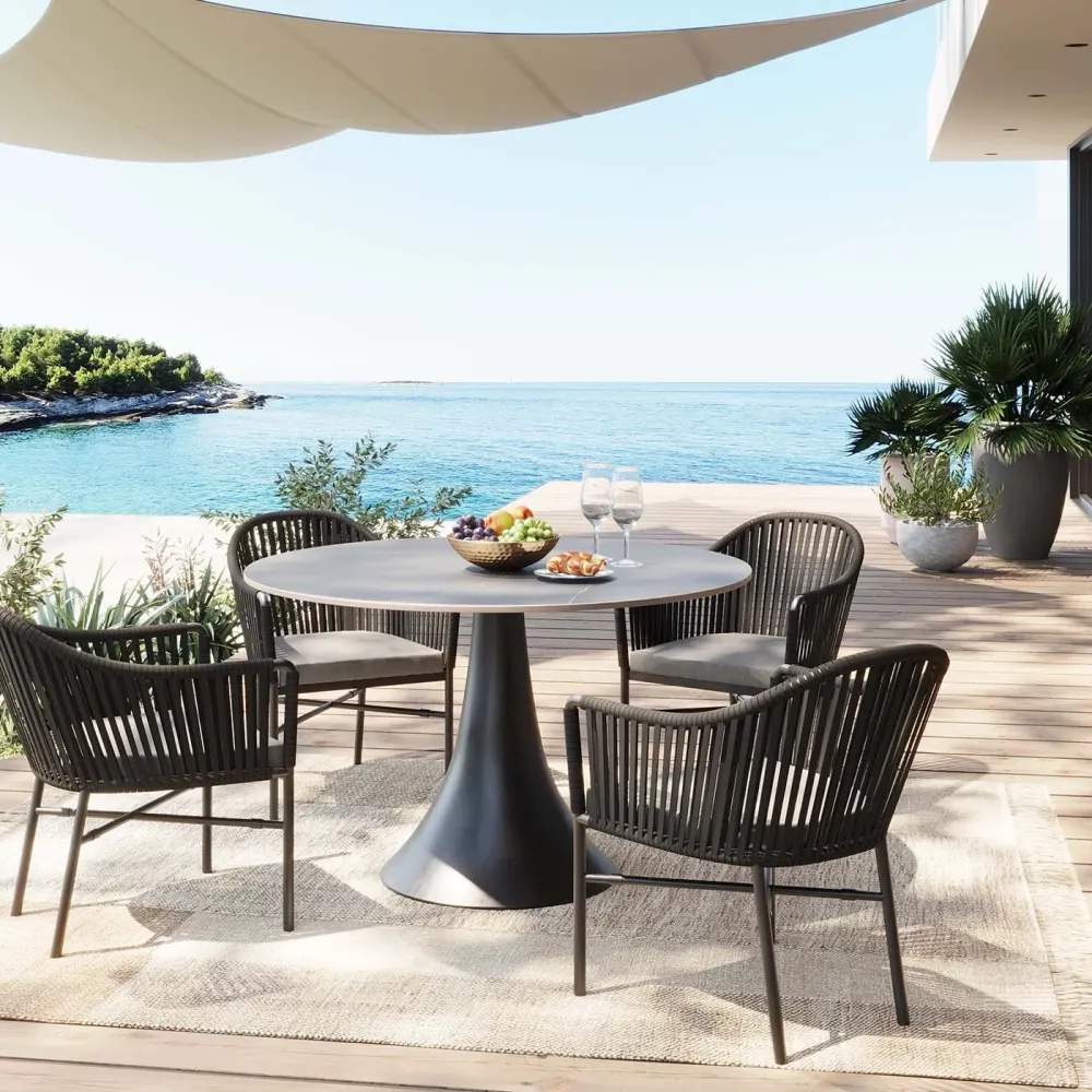 Kare Design Tuintafel Grande Possibilita zwart Ø110cm